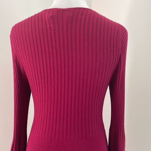 Ribbed Sweater dress long sleeve with flair bottom color size Medium - Picture 9 of 11